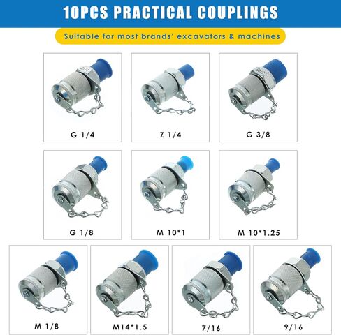 مجموعة أدوات قياس الضغط الهيدروليكي MAOPINER، قطع غيار الحفارات، أدوات اختبار الضغط الهيدروليكي، أدوات اختبار الضغط الهيدروليكي لآلات بناء الحفارات، 250/400/600Bar/11 وصلات in Kuwait