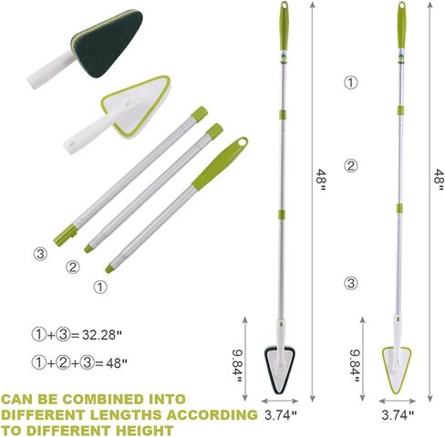 2 في 1 فرشاة تنظيف حوض الاستحمام وفرشاة تنظيف البلاط مع مقبض طويل خفيف الوزن قابل للتمدد بشعيرات صلبة قابلة للفصل لتنظيف حوض الاستحمام والحمام in Kuwait