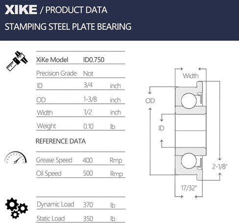 XiKe ID1/2, 5/8", 3/4" x OD 1-3/8" Flanged Ball Bearing Used for Lawn Mower, Wheelbarrows, Carts & Hand Trucks Wheel. (4, ID 3/4" x OD 1-3/8") in Saudi Arabia