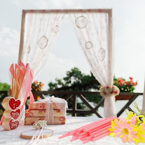 100 Pieces Valentine Straws Heart Shaped Pink Straws Plastic Disposable Cute Drinking Coffee Milk Straw Party Favors for Bridal Shower Wedding Supplies (100 Pieces) in Saudi Arabia
