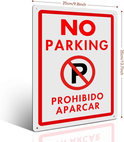 No Parking, MYSIBKER No Parking Sign with Symbol with Two English and Spanish Arrows Sign (aluminum, 35 * 25) in Saudi Arabia