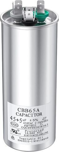 Lizyty 45+5 MFD 45/5 فائق التوهج 370 أو 440 فولت مكثف مستدير مزدوج التشغيل PW-45/5/R لمكيف الهواء المكثف المستقيم البارد أو الحراري in Kuwait