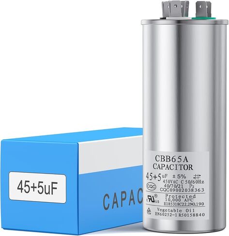 Lizyty 45+5 MFD 45/5 فائق التوهج 370 أو 440 فولت مكثف مستدير مزدوج التشغيل PW-45/5/R لمكيف الهواء المكثف المستقيم البارد أو الحراري in Kuwait