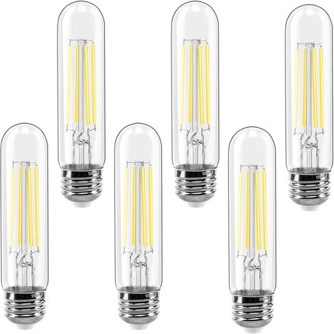 E26 LED Bulbs 6-Pack, Dimmable LED Light Bulbs 40W, 4W 2700K Soft White, T10 LED Bulb, Tubular Long Edison Bulbs for Chandelier, Wall Scones, Ceiling Light, Pendant Light in Kuwait