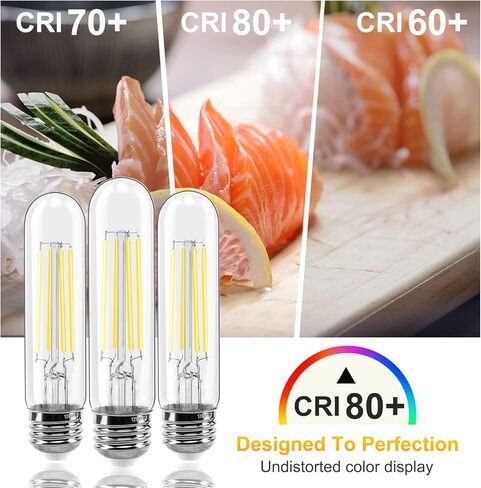 E26 LED Bulbs 6-Pack, Dimmable LED Light Bulbs 40W, 4W 2700K Soft White, T10 LED Bulb, Tubular Long Edison Bulbs for Chandelier, Wall Scones, Ceiling Light, Pendant Light in Kuwait