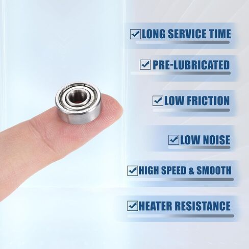 ACROPIX 605ZZ 5x14x5mm Double Metal Shield Single Row Deep Groove Ball Bearings Silver Tone - Pack of 20 in Kuwait