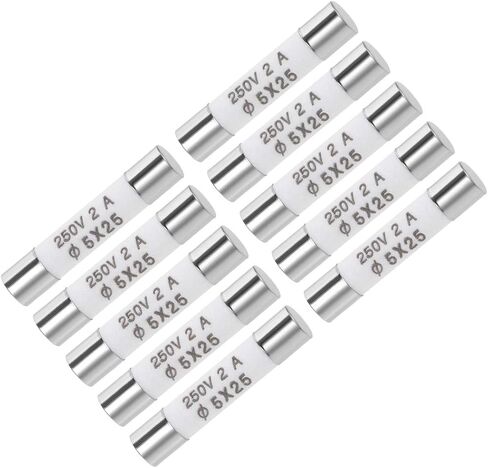 uxcell Ceramic Cartridge Fuses 2A 250V 5x25mm Fast Blow Replacement for Stereo Audio Alarm Amplifier Ceramic Fuses 10pcs in Saudi Arabia