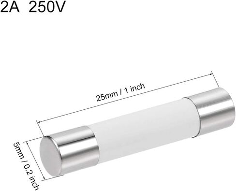 uxcell Ceramic Cartridge Fuses 2A 250V 5x25mm Fast Blow Replacement for Stereo Audio Alarm Amplifier Ceramic Fuses 10pcs in Saudi Arabia