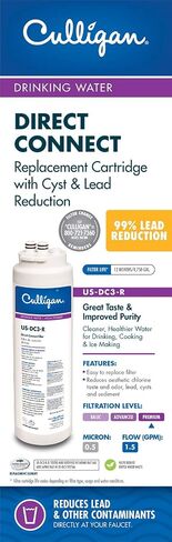 CULLIGAN US-DC1-R Under Sink Direct Connect Drinking Water System Replacement UsDc1 WTR Cartridge , White in Kuwait