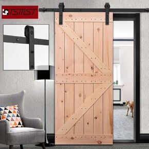 TSMST 4FT Sliding Barn Door Hardware kit, Barn Door Track for Single Door,Fit 24" Wide Door Panel, I Shape Hanger in Kuwait