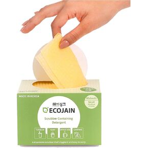 Disposable Scrub Sponge Contains Dried Detergent / Large Size(24cmX21cm ±2cm),20Sheets / Cleaning Supplies Anytime,Anywhere / Portable Pre-soaped Wipes / No Need Detergent in Saudi Arabia
