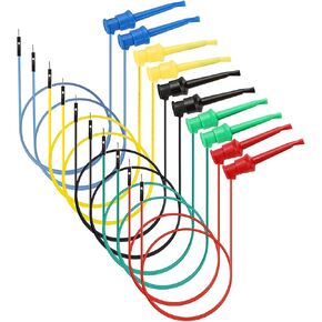 10 قطع من خطاف الاختبار من Sumnacon لأسلاك التوصيل الذكور - عمود ربط 26 AWG إلى سلاسل توصيل لوح الخبز بدون لحام، سلاسل اختبار مرنة من السيليكون الناعم للاختبار الكهربائي in Kuwait