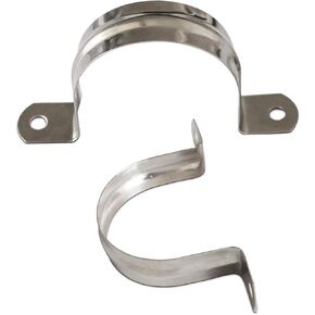 8inch With 2 Holes U Bracket Stainless Steel Tube Strap Tension Clip U Bracket Rigid Pipe Strap Tension Clips for Pipe Fixing(4Pcs)