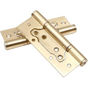 Hyever 2 Pcs 5" Stainless Steel Ball Bearing Door Hinges with Square Corner for Heavy Duty Wood Door,1/8 Inch Thickness Matte Black