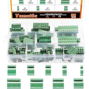 Tanstic 32 Sets Terminal Blocks, 5.08mm Pitch 2/3/4/5/6/7/8/9/10 Pin 10A 300V PCB Mount Screw Pluggable Male Female Terminal Block Connector in Saudi Arabia