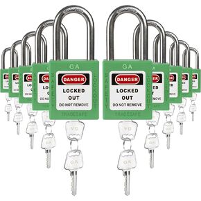 TRADESAFE Lockout Tagout Lock Sets, 7 Red Keyed Alike Unlimited Grouping Safety Padlocks, 2 Keys Per Lock, OSHA Compliant Loto Locks, for Lock Out Tag Out Kits in Saudi Arabia