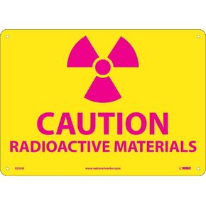NMC National Marker Corp. R25AB (جرافيك) لافتة تحذير للمواد المشعة، 10 بوصة × 14 بوصة، 0.040 الشب in Kuwait