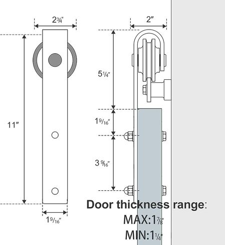TSMST 4FT Sliding Barn Door Hardware kit, Barn Door Track for Single Door,Fit 24" Wide Door Panel, I Shape Hanger in Kuwait