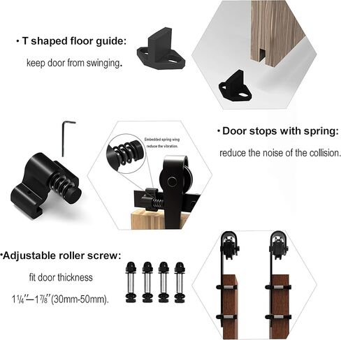 TSMST 4FT Sliding Barn Door Hardware kit, Barn Door Track for Single Door,Fit 24" Wide Door Panel, I Shape Hanger in Kuwait