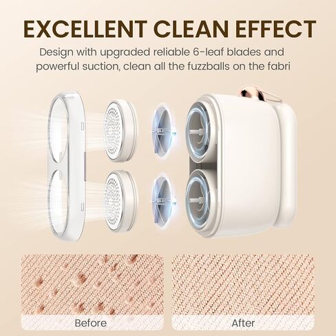 ماكينة حلاقة قماشية قابلة لاعادة الشحن من تيسجو، 11 قطعة لازالة الوبر الكهربائية مزدوجة الراس للملابس والسترات والزغب والاريكة والالعاب والوشاح والوسائد in Kuwait