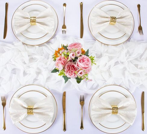 SAJOO 4 Pieces Blushing Pink Boho Romantic Wedding Table Runner 30x120 Inches Chiffon Table Runners Wedding Arch Overlay Draping for Boho Rustic Wedding Decor Birthday Bridal Party Decorations in Kuwait