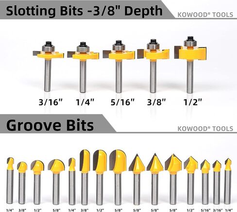 Router Bits Set 1/2 Inch Shank, 70 Piece Router Bit Set | KOWOOD Router Bits Set 1/2 Inch Shank, 70 Piece Router Bit Set, Tungsten Carbide Router Bits Kit for Professional Woodworking in Saudi Arabia