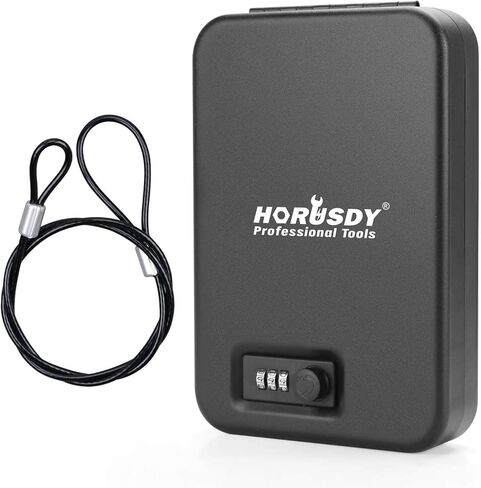 HORUSDY Lock box for Guns and Valuables,Portable Security Case Lock Box Safe with Combination Lock in Saudi Arabia