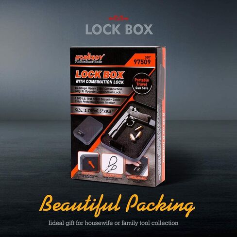 HORUSDY Lock box for Guns and Valuables,Portable Security Case Lock Box Safe with Combination Lock in Saudi Arabia