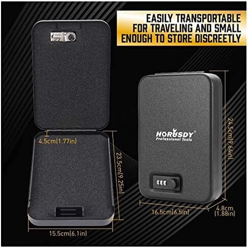 HORUSDY Lock box for Guns and Valuables,Portable Security Case Lock Box Safe with Combination Lock in Saudi Arabia