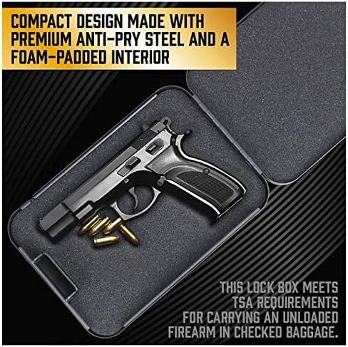 HORUSDY Lock box for Guns and Valuables,Portable Security Case Lock Box Safe with Combination Lock in Saudi Arabia
