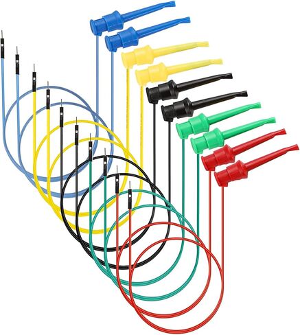 10 قطع من خطاف الاختبار من Sumnacon لأسلاك التوصيل الذكور - عمود ربط 26 AWG إلى سلاسل توصيل لوح الخبز بدون لحام، سلاسل اختبار مرنة من السيليكون الناعم للاختبار الكهربائي in Kuwait