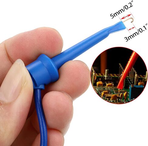 10 قطع من خطاف الاختبار من Sumnacon لأسلاك التوصيل الذكور - عمود ربط 26 AWG إلى سلاسل توصيل لوح الخبز بدون لحام، سلاسل اختبار مرنة من السيليكون الناعم للاختبار الكهربائي in Kuwait