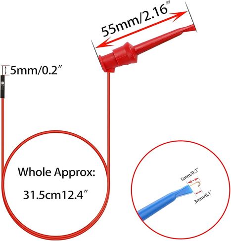 10 قطع من خطاف الاختبار من Sumnacon لأسلاك التوصيل الذكور - عمود ربط 26 AWG إلى سلاسل توصيل لوح الخبز بدون لحام، سلاسل اختبار مرنة من السيليكون الناعم للاختبار الكهربائي in Kuwait