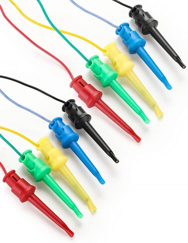 10 قطع من خطاف الاختبار من Sumnacon لأسلاك التوصيل الذكور - عمود ربط 26 AWG إلى سلاسل توصيل لوح الخبز بدون لحام، سلاسل اختبار مرنة من السيليكون الناعم للاختبار الكهربائي in Kuwait