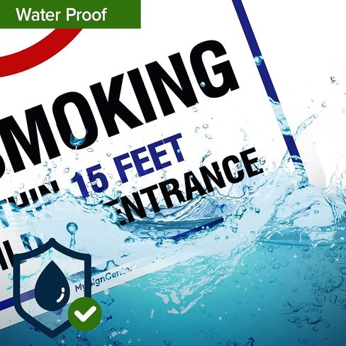 No Smoking Within 15 Feet of Building Entrance Sign, 10x14 Inches, Rust Free .040 Aluminum, Fade Resistant, Made in USA by My Sign Center in Kuwait