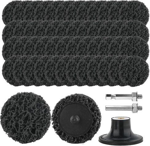 Paint Stripping Disc 2-Inch 50-Pack Paint Stripper Wheel with 1Pcs Quick Change Disc Pad and 2Pcs 1/4 Shank, Air Grinders, Fast Cleaning and Removal of Paint Coatings, Rust, Weld Seam Oxidation in Kuwait