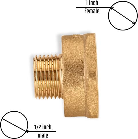 محول تركيبات الأنابيب 1/2 بوصة ذكر × 1 بوصة تركيبات نحاسية ملولبة للحلمة الأنثوية in Kuwait