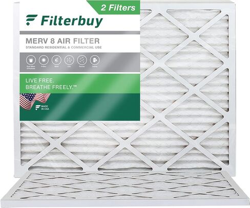 فلتر هواء 15x20x1 فلتر هواء MERV 8 دفاع الغبار (عبوتان)، استبدال مرشحات الهواء الفرن المطوية HVAC AC (الحجم الفعلي: 14.50 × 19.50 × 0.75 بوصة) in Kuwait