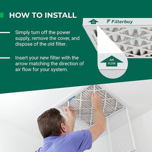 فلتر هواء 15x20x1 فلتر هواء MERV 8 دفاع الغبار (عبوتان)، استبدال مرشحات الهواء الفرن المطوية HVAC AC (الحجم الفعلي: 14.50 × 19.50 × 0.75 بوصة) in Kuwait