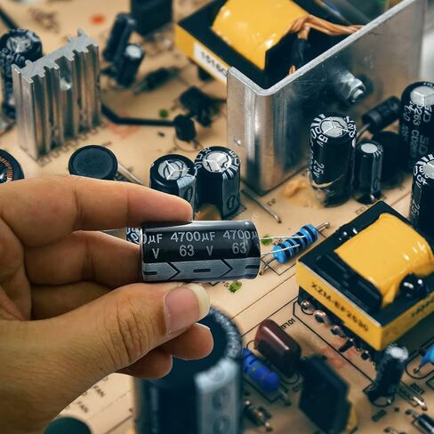 4700 فائق التوهج مكثف 63 فولت، 22 × 40 مم 4700 فائق التوهج مكثف كهربائيا 3 قطع 4700 فائق التوهج مكثف 63 فولت الألومنيوم كهربائيا المكثفات DIY لحام المشاريع الإلكترونية المتوافقة مع مجموعات اردوينو in Kuwait