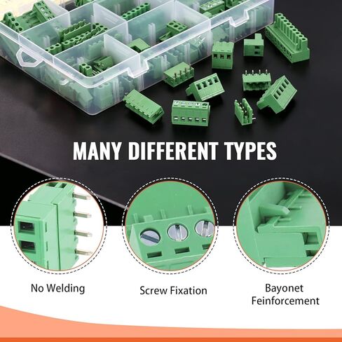 Tanstic 32 مجموعة من الكتل الطرفية، 5.08 ملم درجة 2/3/4/5/6/7/8/9/10 دبوس 10A 300 فولت PCB جبل برغي قابل للتوصيل موصل كتلة طرفية ذكر وأنثى in Saudi Arabia