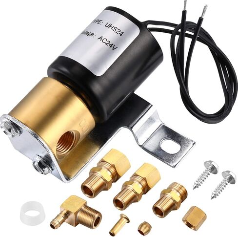 Mudder UHS24 Humidifier Solenoid Valve Universal 24 Volt Solenoid Valve Replace for Honeywell 32001639-002 Skuttle A01-0814-148 Aprilaire 4040 General 990-53 Compatible with HE220 HE225 HE260 HE265 in Kuwait