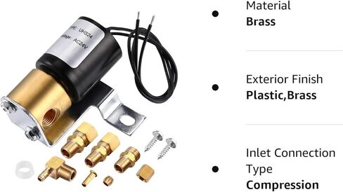 Mudder UHS24 Humidifier Solenoid Valve Universal 24 Volt Solenoid Valve Replace for Honeywell 32001639-002 Skuttle A01-0814-148 Aprilaire 4040 General 990-53 Compatible with HE220 HE225 HE260 HE265 in Kuwait