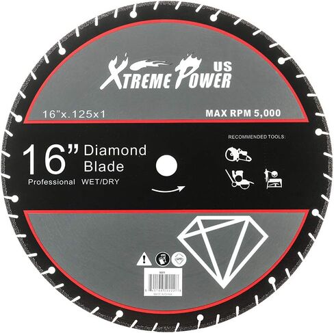 قاطع أقراص الطاقة الكهربائية XtremepowerUS 3200 وات منشار تجريبي دائري لقطع أسطوانة دليل الخرسانة الرطبة/الجافة، 16 بوصة in Saudi Arabia