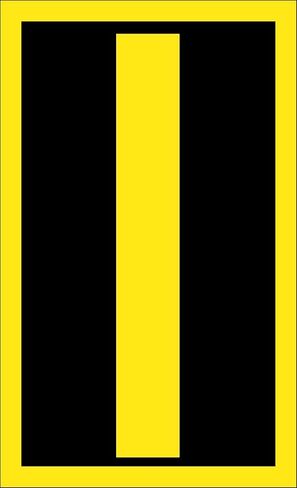 NMC National Marker Corp. HIL25I Letter, I, 2.5 Inch High Visibility Yellow Black, PS Vinyl in Saudi Arabia