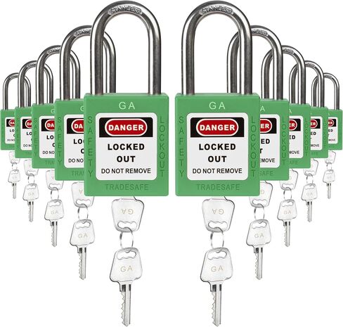 TRADESAFE Lockout Tagout Lock Sets, 7 Red Keyed Alike Unlimited Grouping Safety Padlocks, 2 Keys Per Lock, OSHA Compliant Loto Locks, for Lock Out Tag Out Kits in Kuwait