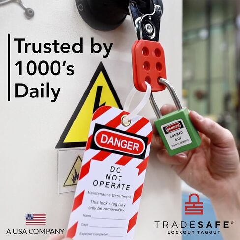 TRADESAFE Lockout Tagout Lock Sets, 7 Red Keyed Alike Unlimited Grouping Safety Padlocks, 2 Keys Per Lock, OSHA Compliant Loto Locks, for Lock Out Tag Out Kits in Kuwait