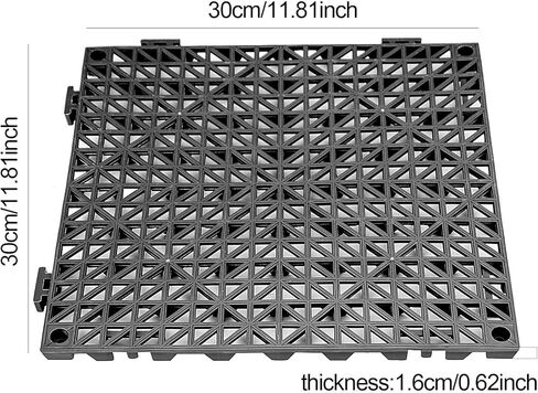 HOZEON 8 PCS 11.8 Inches Interlocking Rugged Grip-Loc Deck Floor Tiles,Modular Interlocking Cushion, Non-Slip Floor Tile Mats for Pool Shower Sauna Bath Deck Patio Garage Wet Area in Saudi Arabia