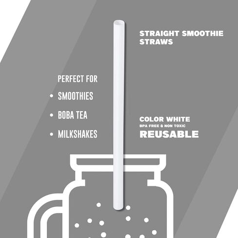 Assorted Colors Jumbo Smoothie Straws, Colorful Disposable Wide-mouthed Large Milkshake Straws 9'' Inches High/Tall 100 pack in Kuwait