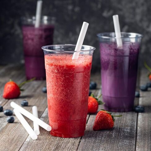 Assorted Colors Jumbo Smoothie Straws, Colorful Disposable Wide-mouthed Large Milkshake Straws 9'' Inches High/Tall 100 pack in Kuwait